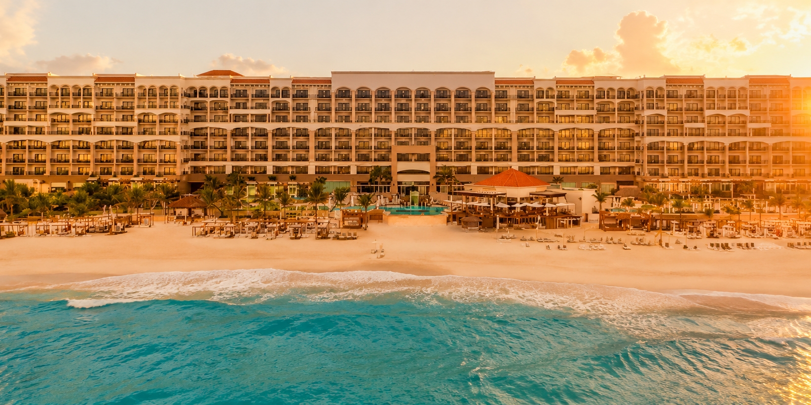 Cancun resort lounge and booking decision visual
