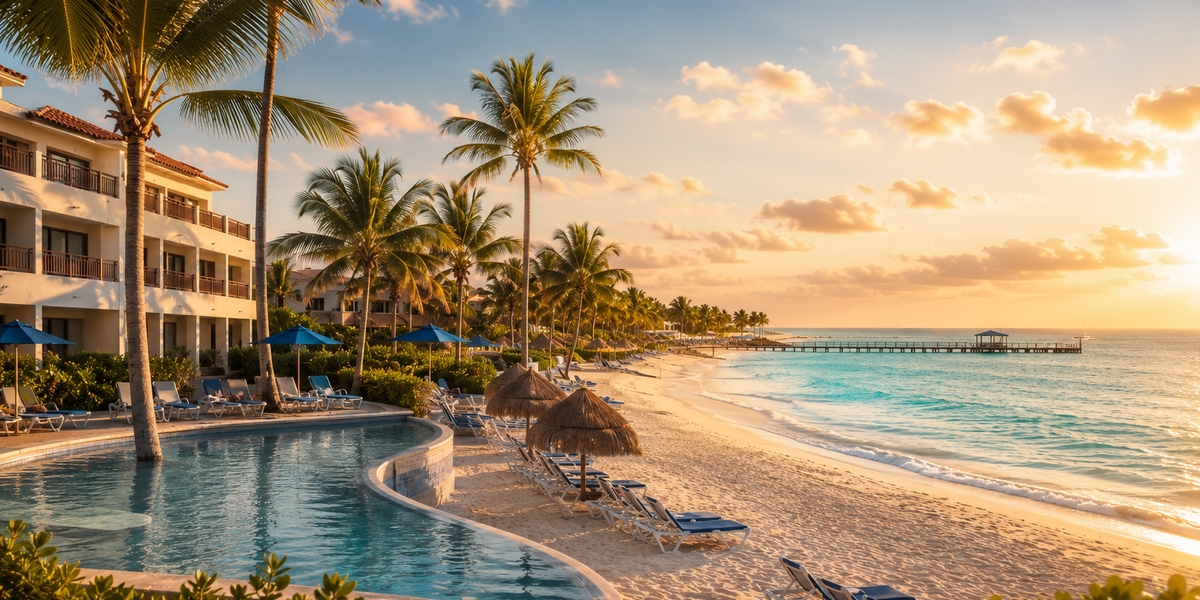 Playacar budget all-inclusive resort pool and grounds visual for Viva Maya by Wyndham comparison