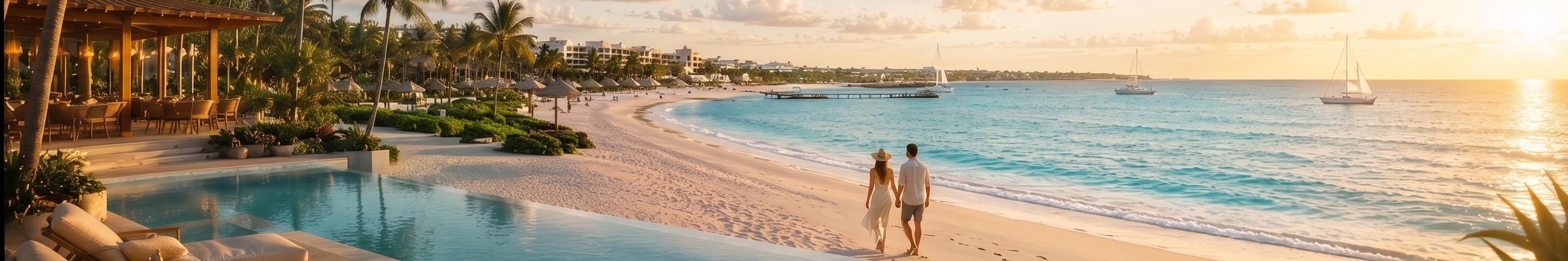 Playa del Carmen budget all-inclusive resort beach and pool scene near Playacar for choosing a value stay