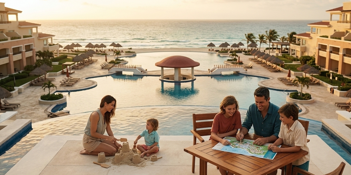 Cancun resort beach visual for Moon Palace family resort comparison