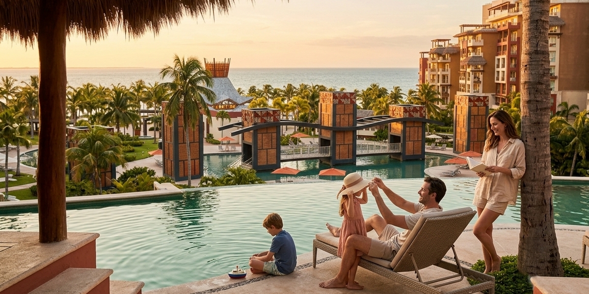 Playa Mujeres family resort visual for Villa del Palmar Cancun comparison