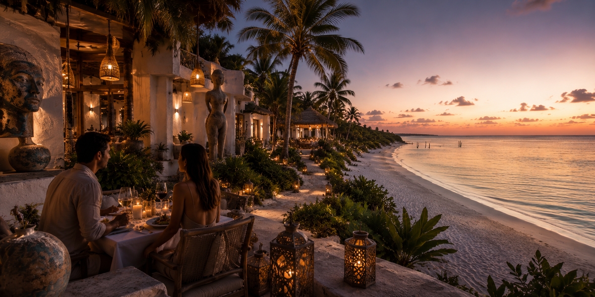 Art-filled boutique luxury hotel on a quiet Holbox beach
