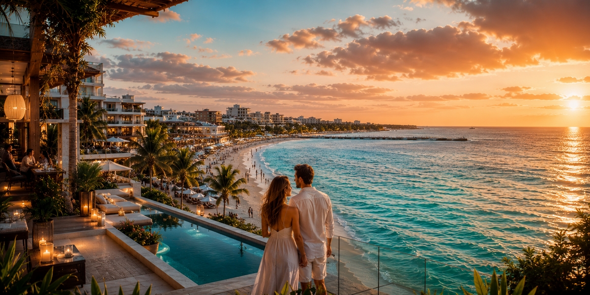 Beachfront Playa del Carmen couples hotel near Fifth Avenue used as a fit example