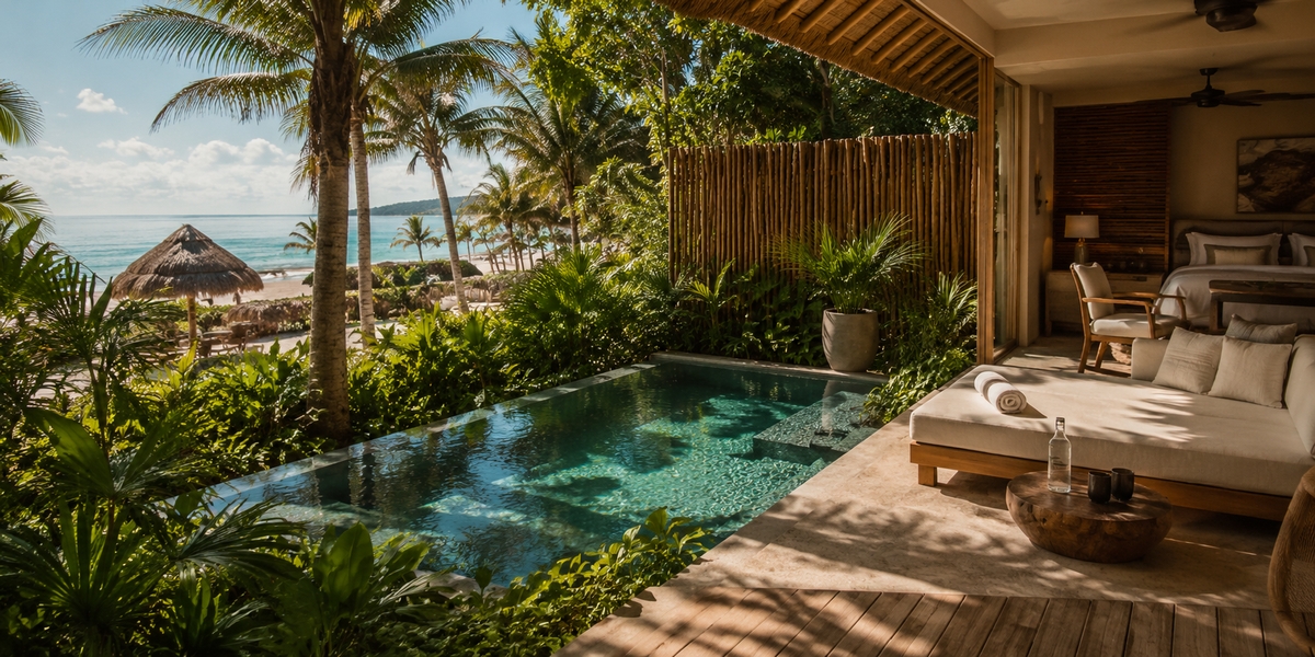 Male-only adults Tulum hotel visual for Loba Tulum comparison