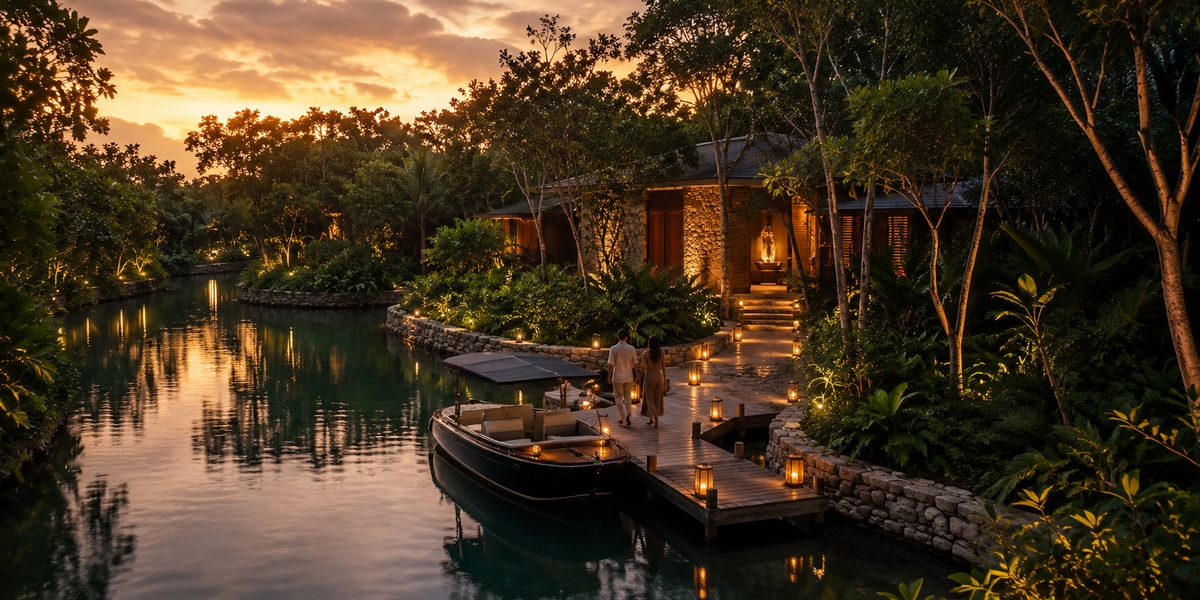 Люкс біля лагуни Rosewood Mayakoba з приватним басейном, візуалізація розкішного готелю на Рив'єра-Майя