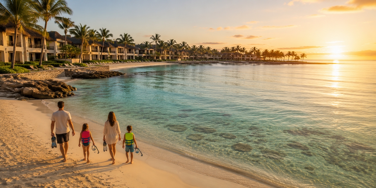 Family all-inclusive resort on the central beach of Akumal Bay