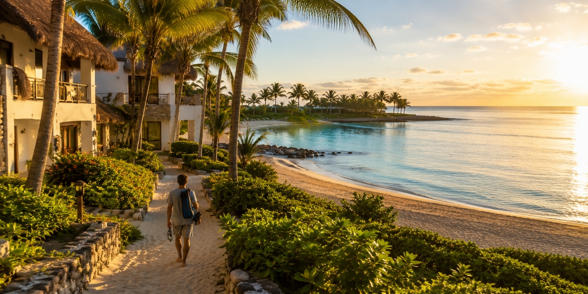 Classic low-rise hotel steps from the Akumal Bay snorkeling zone