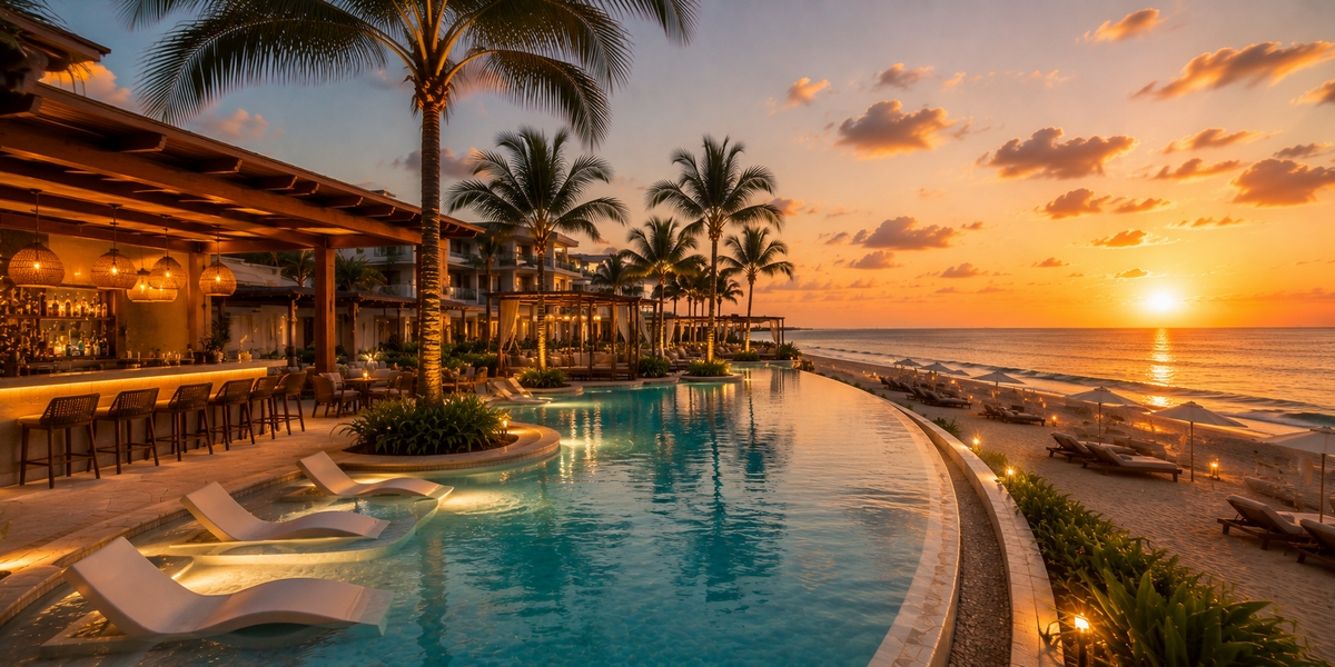 Design-led adults-only Playa Mujeres resort visual for Secrets comparison