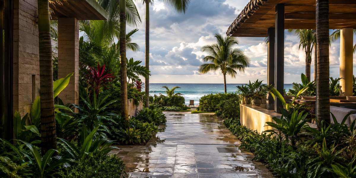 Cancun beach conditions used to compare sunny and unstable weather planning