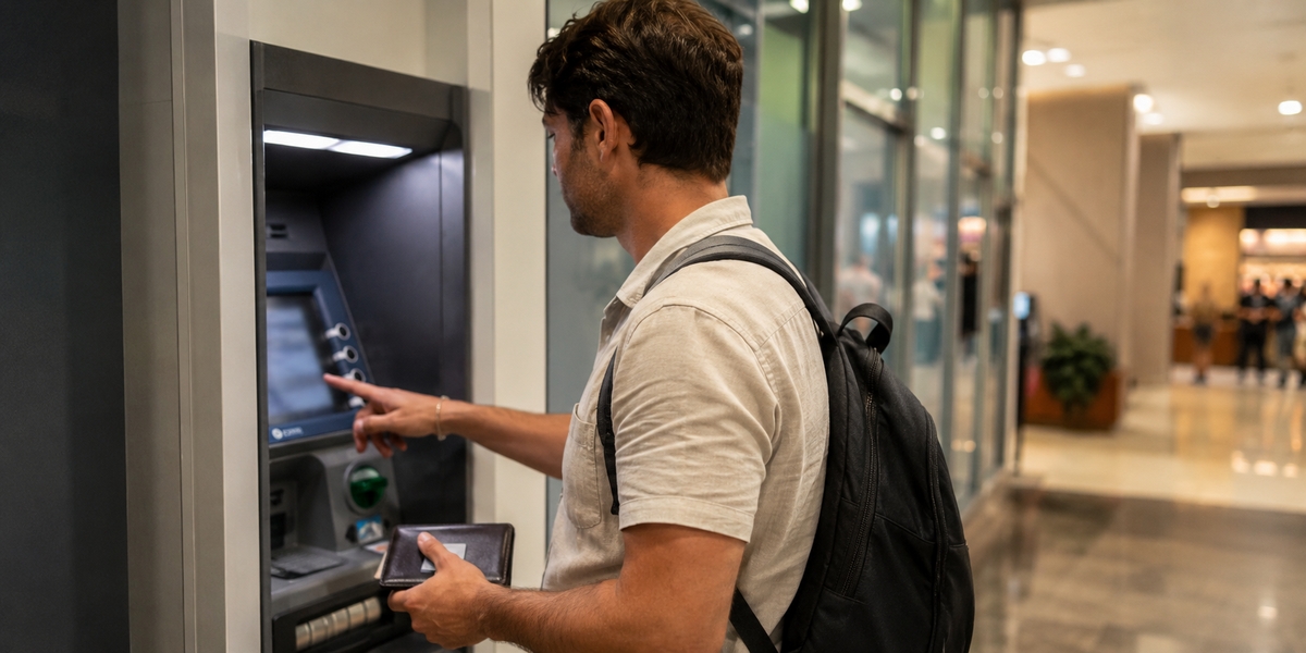 ATM and travel cash setup used for planning withdrawals in Mexico