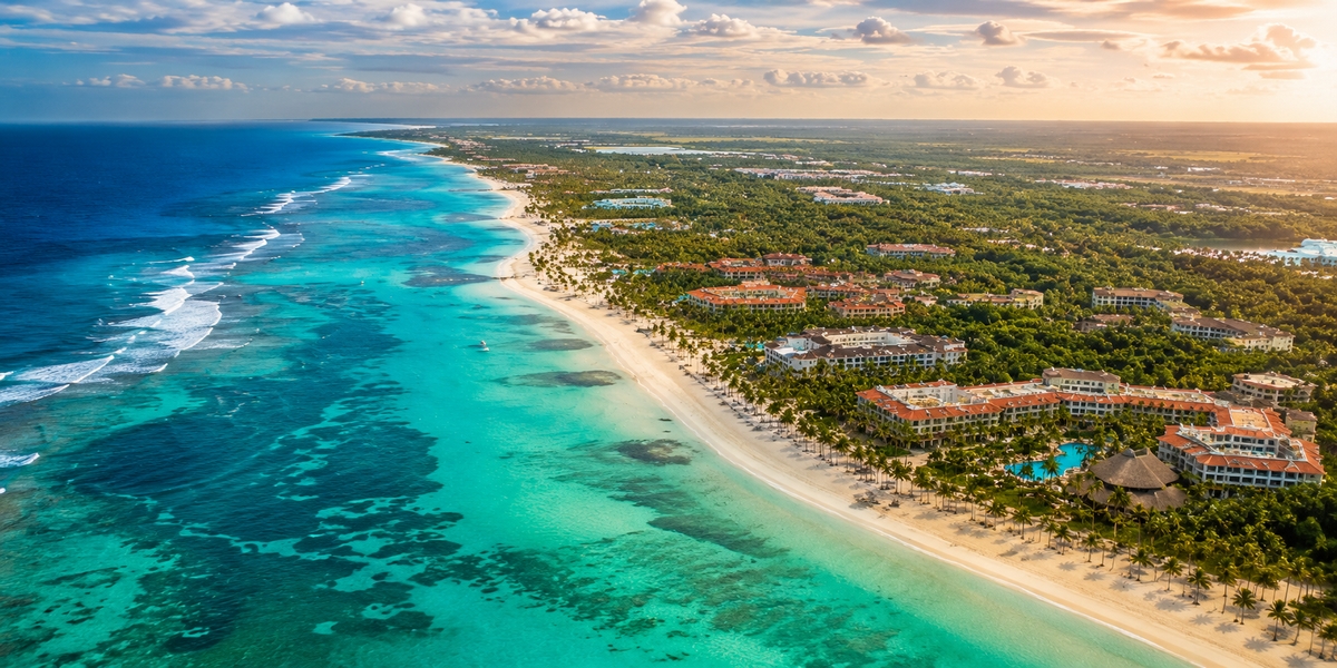 Private transfer vehicles and authorized transportation pickup area outside Punta Cana Airport