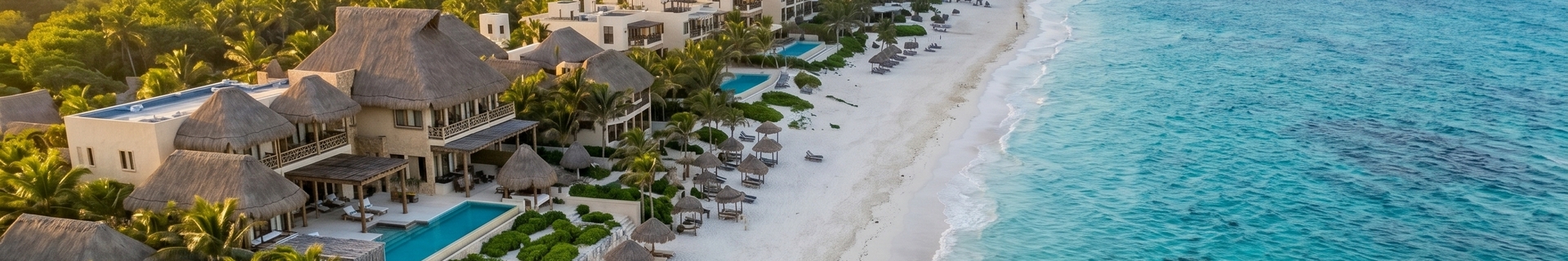 Узбережжя Tulum і готельна зона для статті про бюджет поїздки