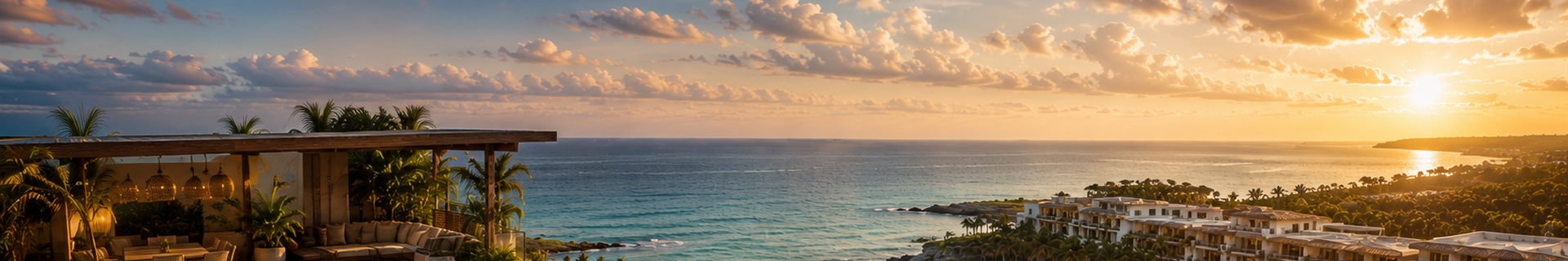 Caribbean coastline in the Riviera Maya used for comparing vacation rentals and hotels in Tulum and Playa del Carmen