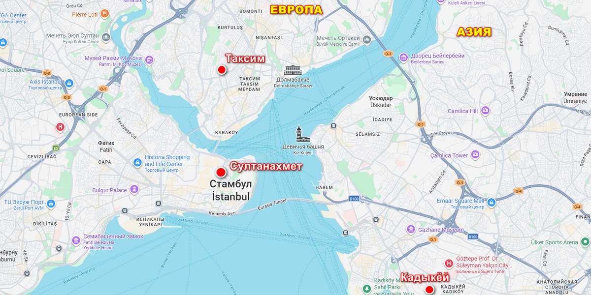 Istanbul neighborhood map — where to stay