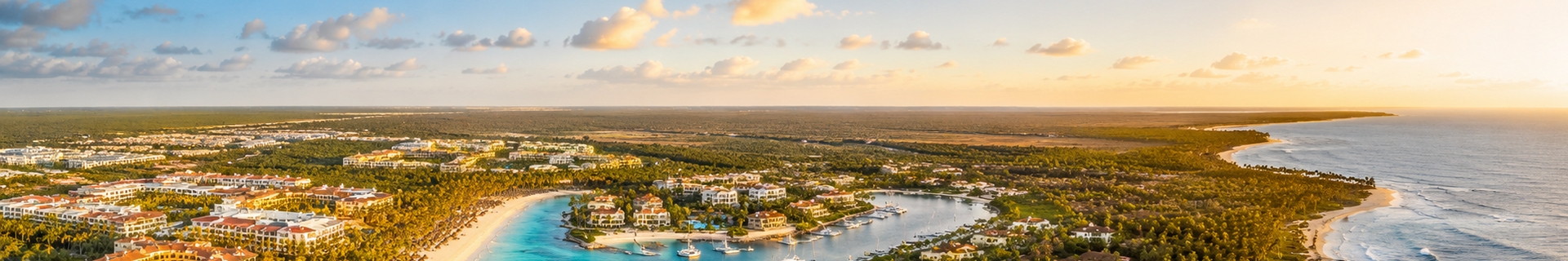 Punta Cana coastline representing the different resort settings of Bavaro, Cap Cana and Uvero Alto