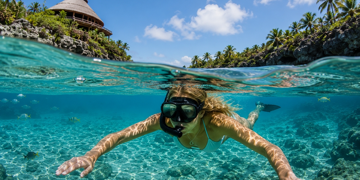Парк культуры и природы в стиле Xcaret с тропами в джунглях и территорией в майяском духе