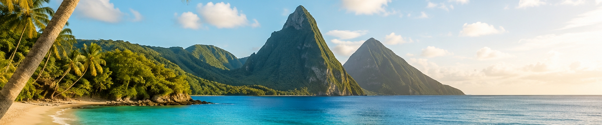 Caribbean coastline and turquoise waters