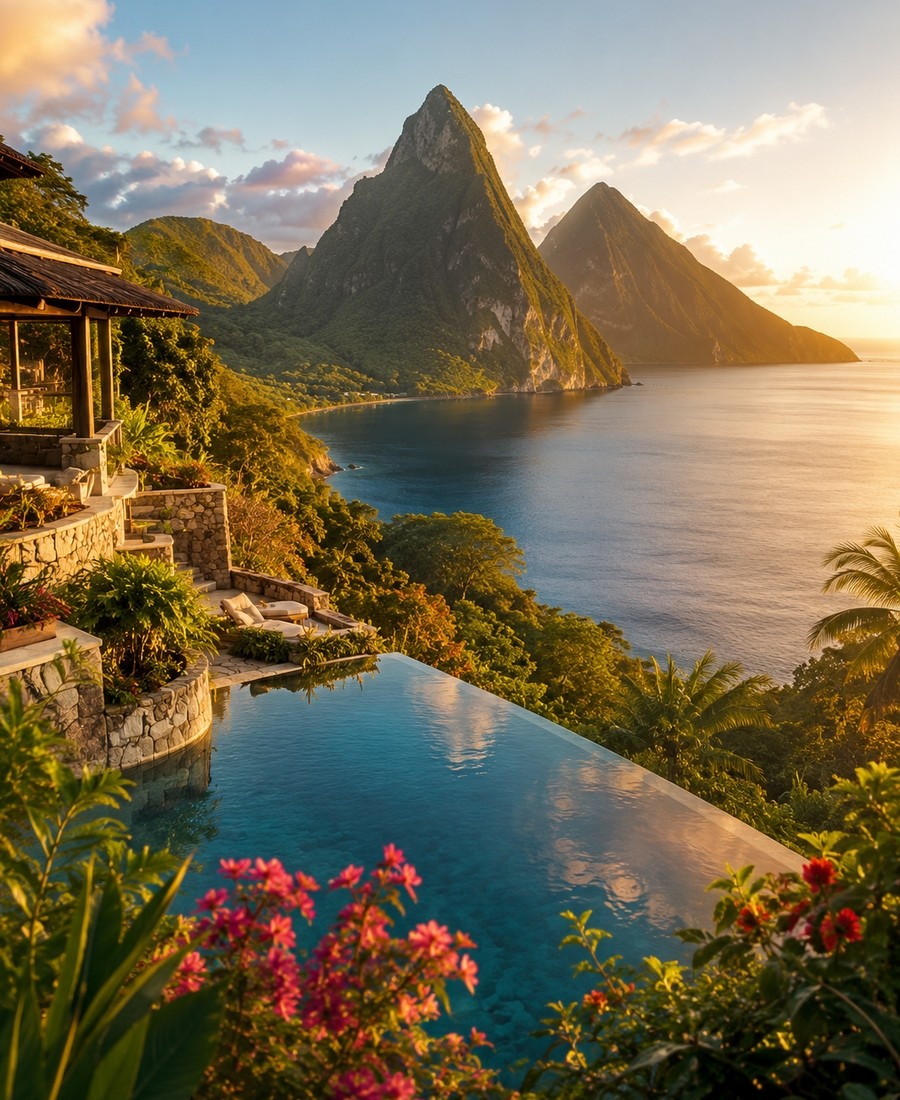 Beachfront resort beside the Caribbean Sea