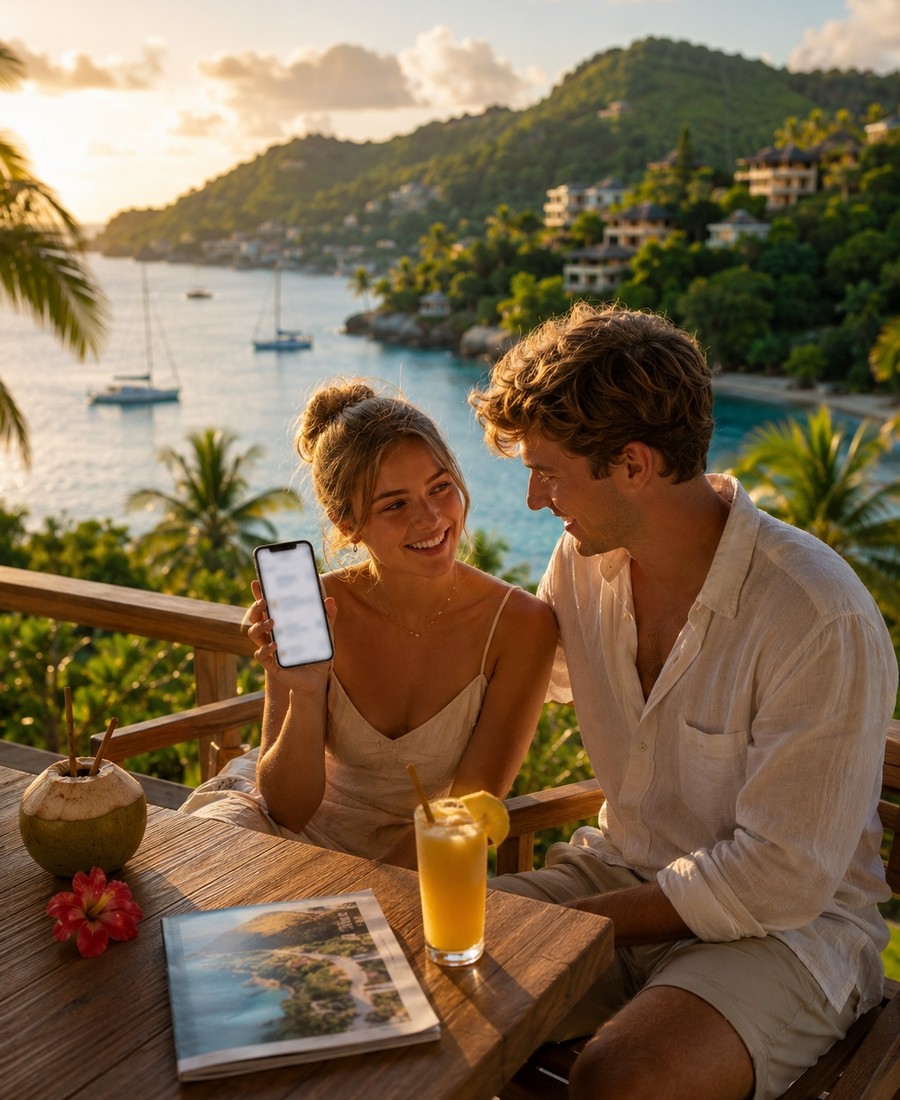 Travel insurance documents for a Caribbean trip
